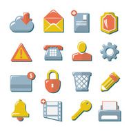 Set flat icons of web media internet mobile and business