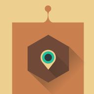Hexagon beige map marker symbol N2