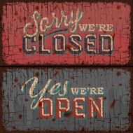Open and Closed Sign - information retail store N2