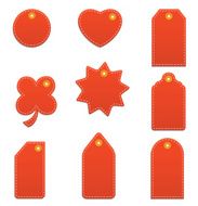 set of red price tags
