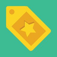 Vector Gold Tag with Star Sign Icon N2