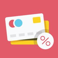 Vector Credit Card and Percent Sign Icon N2