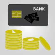 means of payment - money and card eps10