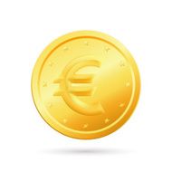 Gold Coin With Euro Sign N2