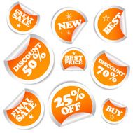 Set of colorful vector sale stickers and labels