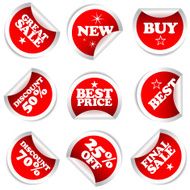 Set of colorful vector sale stickers and labels N2