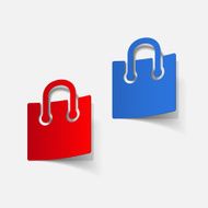 realistic design element grocery bags N9