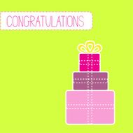Congratulations card with gift boxes