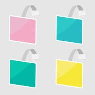 Set of square wobblers Empty template Flat design