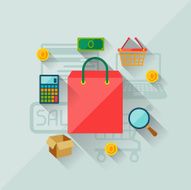 Illustration concept of internet shopping in flat design style N2