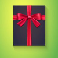 Black box red ribbon bow