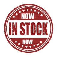 In stock now stamp
