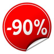 discount round red sticker on white background