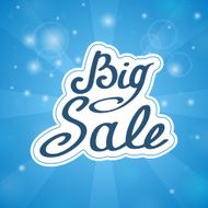 Samples in words Big Sale on blue background