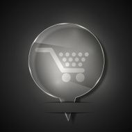 Vector glass shopping icon on gray background Eps 10