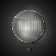 Vector glass barcode icon on gray background Eps 10