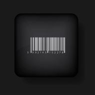 Vector bar code icon on black Eps10