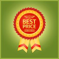 Best price red label on green
