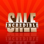 Red 3D vector text of sale discount price offer N26
