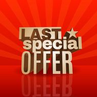 Red 3D vector text of sale discount price offer N27