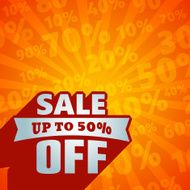 Red 3D vector text of sale discount price offer N30