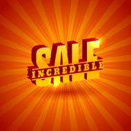 Red 3D vector text of sale discount price offer N34
