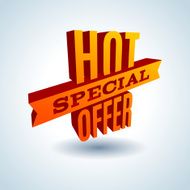 Red 3D vector text of sale discount price offer N37
