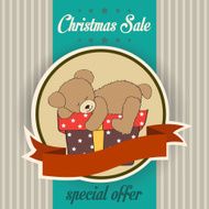 Christmas sale design with teddy bear N3
