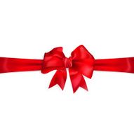Bow of red ribbon