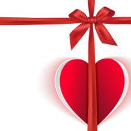 Gift bow with paper heart N2