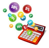 Vector calculator and sale labels
