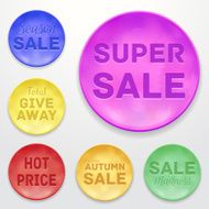 Promotional stickers Colorful vector collection