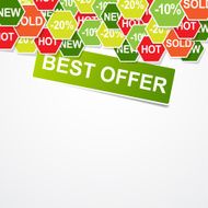 best offer banner with sticker discount