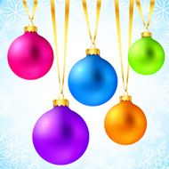 Bright colorful rainbow Christmas balls