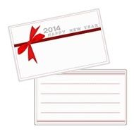 2014 New Year Cards with Red Ribbon