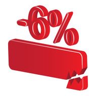 Minus six per cent (red)