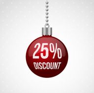 Red twenty-five percent discount christmas ball