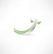 Eco symbols with leaf
