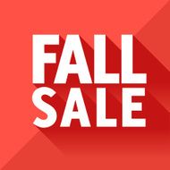 Trend flat FALL SALE placard with long shadow