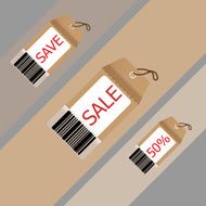 Price tag on recycle brown paper