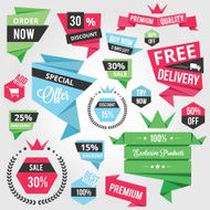 Set of Colorful Discount Sale Concept Labels and Stickers