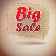 Sale sign in retro speech bubble N2