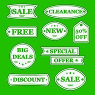 Sale tags and labels set
