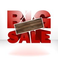 Big sale with wood background for copy space