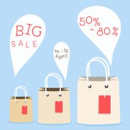shopping bag with speech bubbles