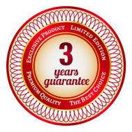 Label on 3 year guarantee