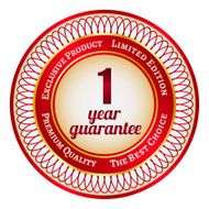 Label on 1 year guarantee