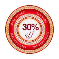 Label on 30 percent discount