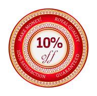 Label on 10 percent discount