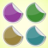 Set of colourful circle stickers